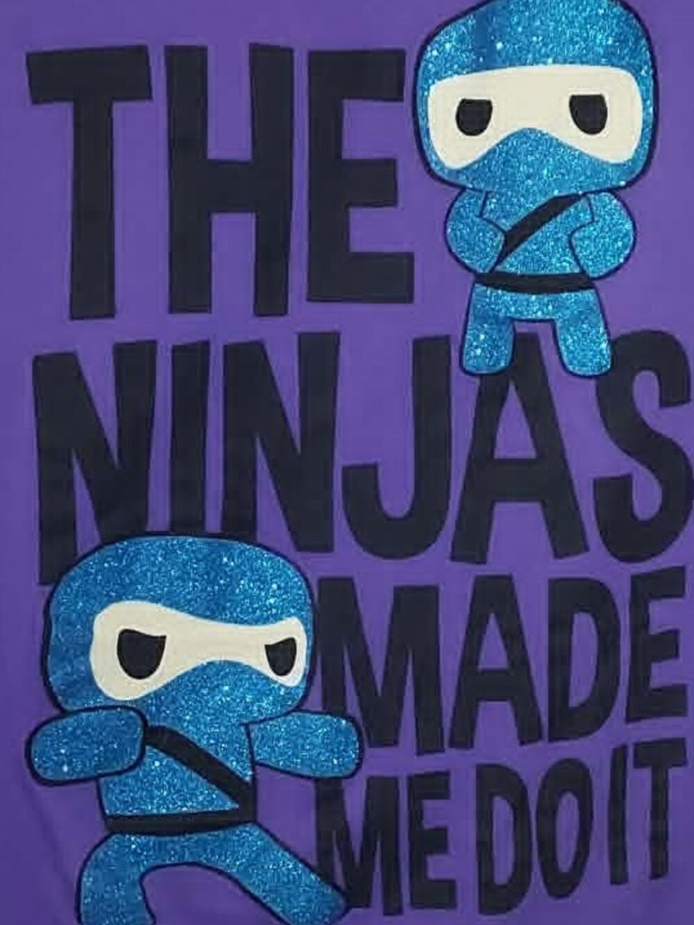 THE NINJAS MADE ME DO IT SHIRT Junior XL Wound Up Purple w/Sparkle blue - Picture 2 of 4